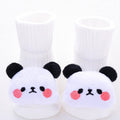 Cotton baby floor socks in multiple designs including panda, bow, and star patterns.