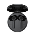 Digital display wireless Bluetooth headset mirror compartment in-ear touch earbuds black