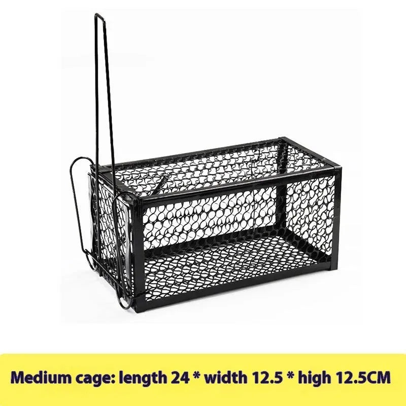 Automatic cage-style mouse trap for indoor use.