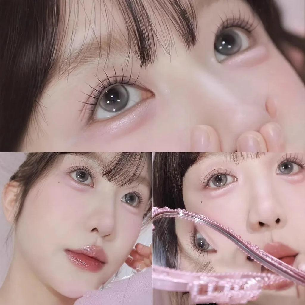 Reusable artificial fibre false eyelash clusters in natural style with optional tweezers and glue