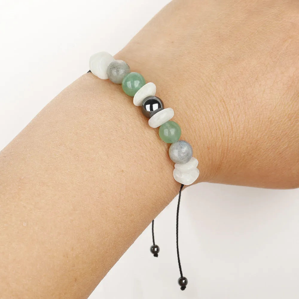 New Wax Line manually processed geometric stone bracelet in colour 3906