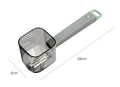 Green, grey, and red stainless steel kitchen peelers with plastic handles on a white background.