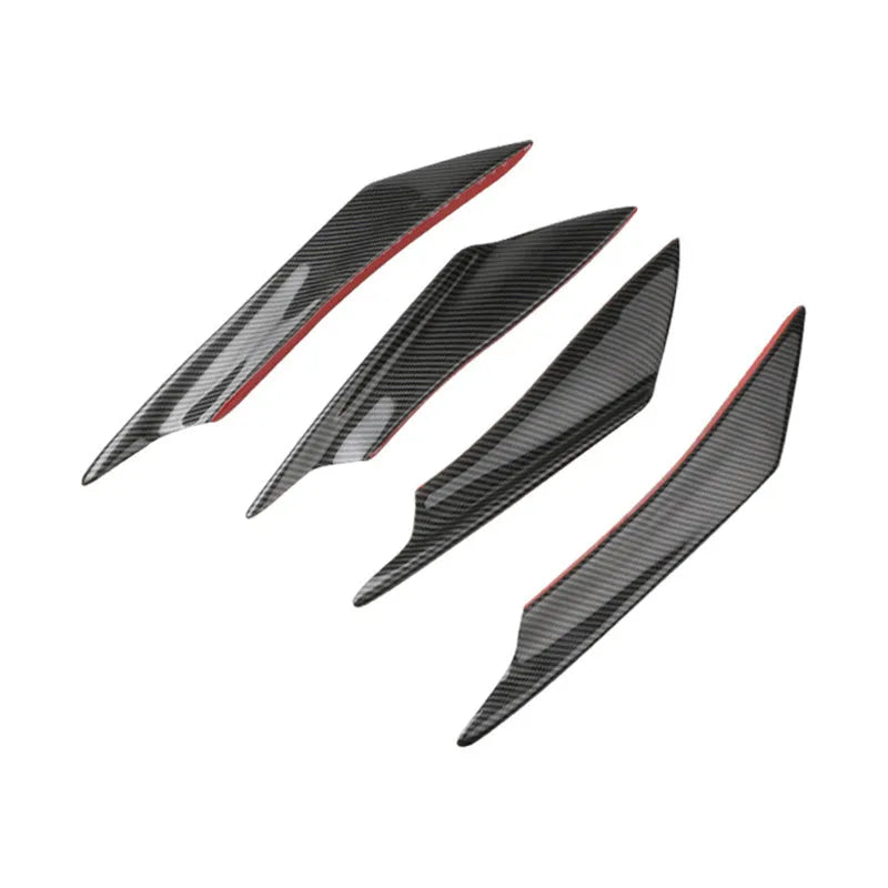 Carbon fibre pattern automotive bumper blade spoiler set of four pieces for car modification