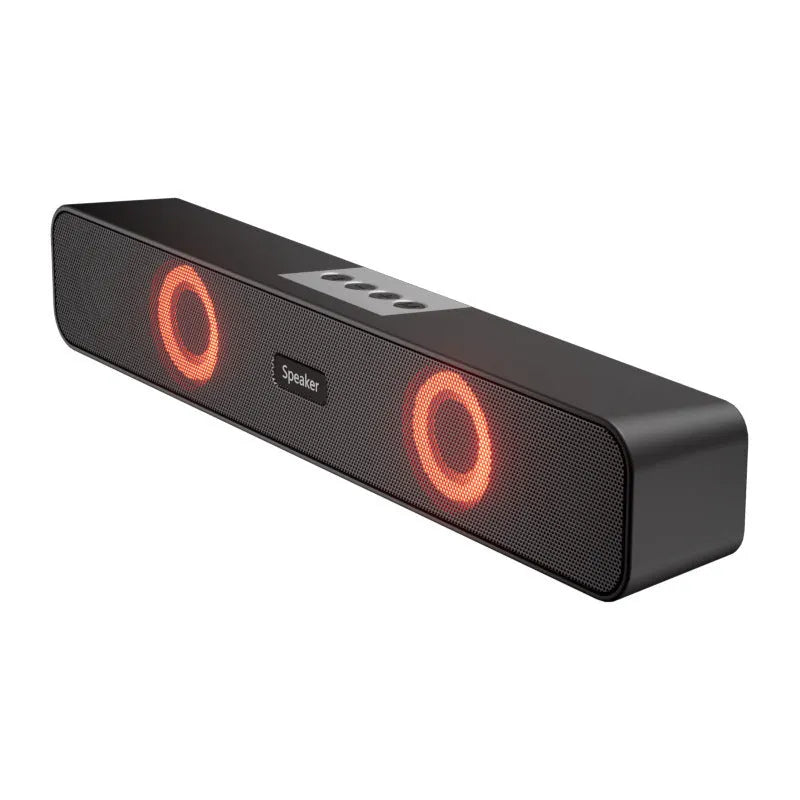 E91 Colourful Bluetooth Speaker with Light in black, portable design with USB power and built-in controls
