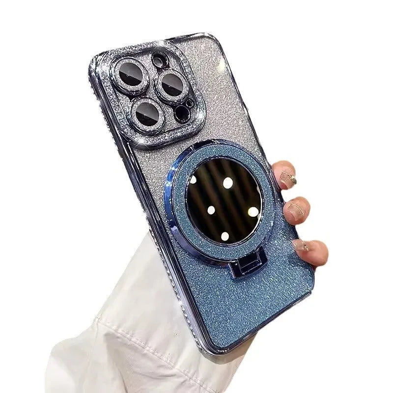 Glitter gradient iPhone case with integrated stand bracket in multiple colour options