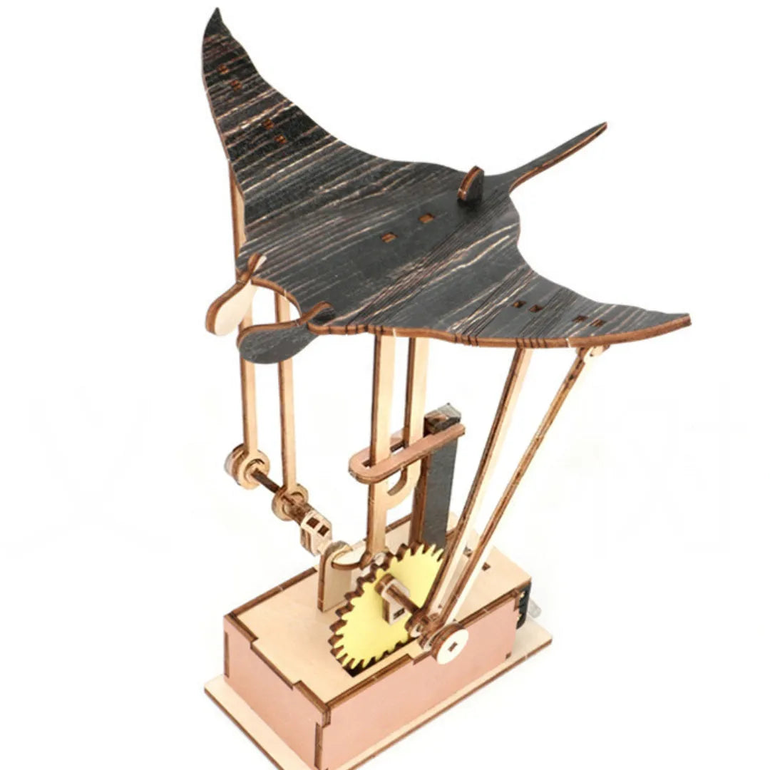 Handmade wooden flying manta ray carving ornament 26 by 20 cm Korean style