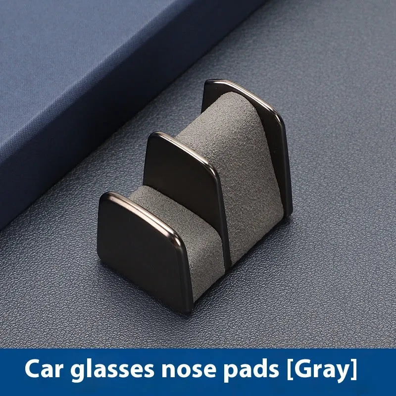 Car dashboard glasses clip nose pad holder in zinc alloy leather