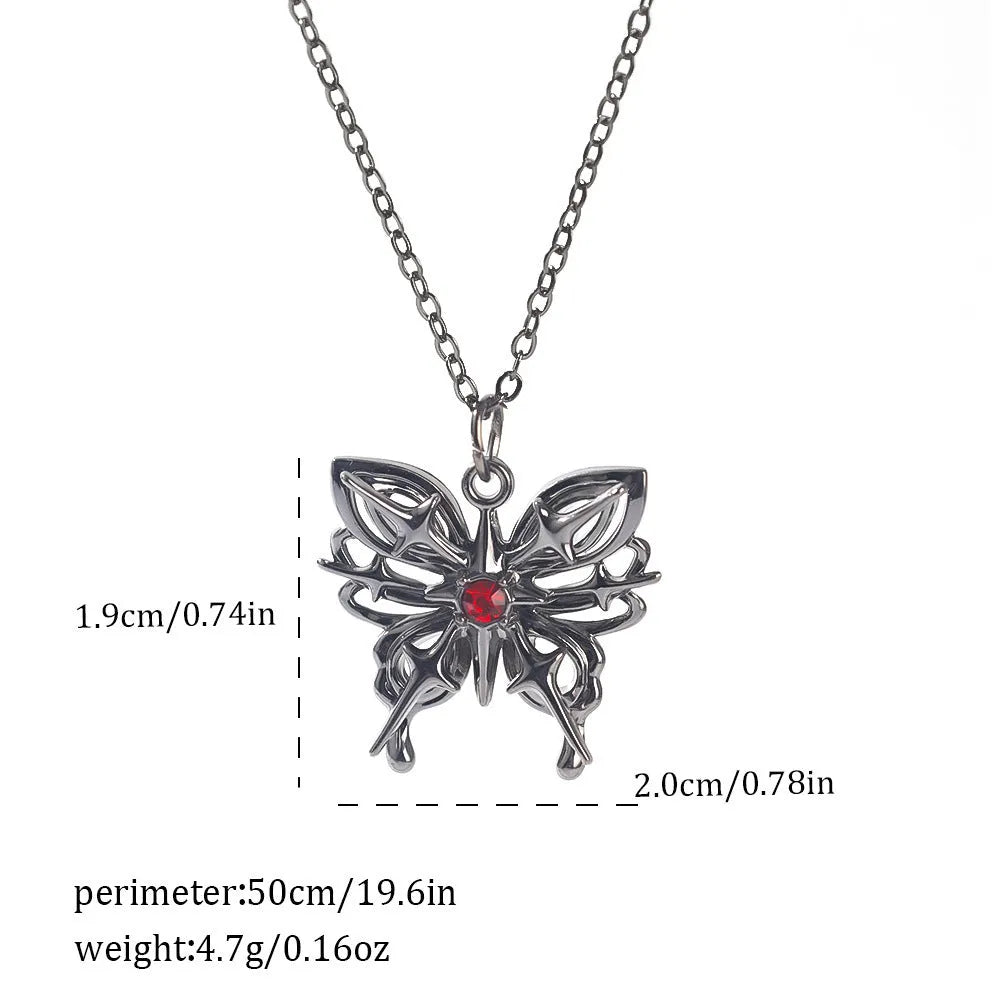 Halloween spider pendant necklace on regular chain, zinc alloy with electroplated blood moon colour finish, dark style