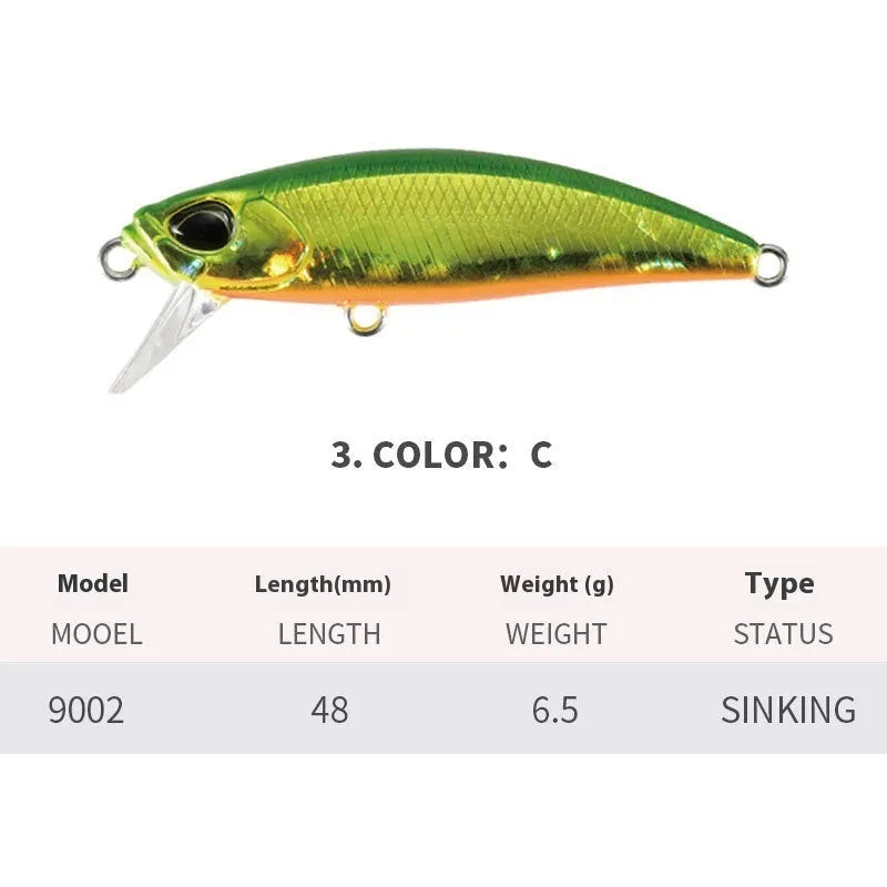 Japanese Submerged Mino fishing lure for mandarin fish and snakehead measuring 48mm