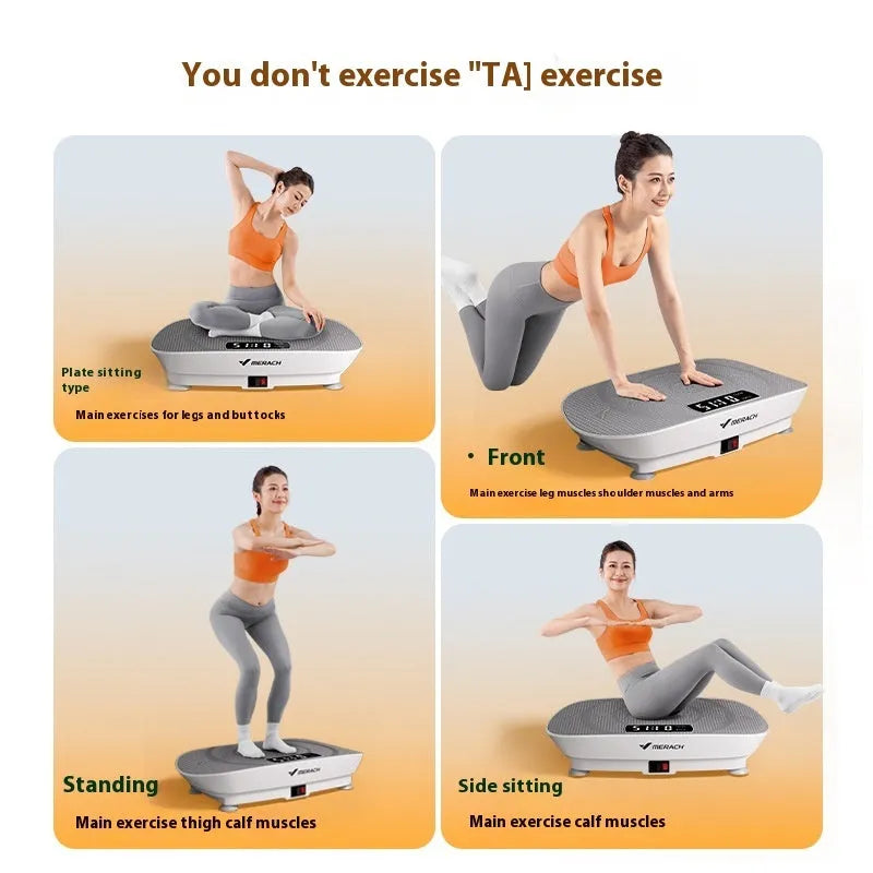 Grey portable smart power plate with control panel showing dimensions 58x38x16cm and 300kg load capacity