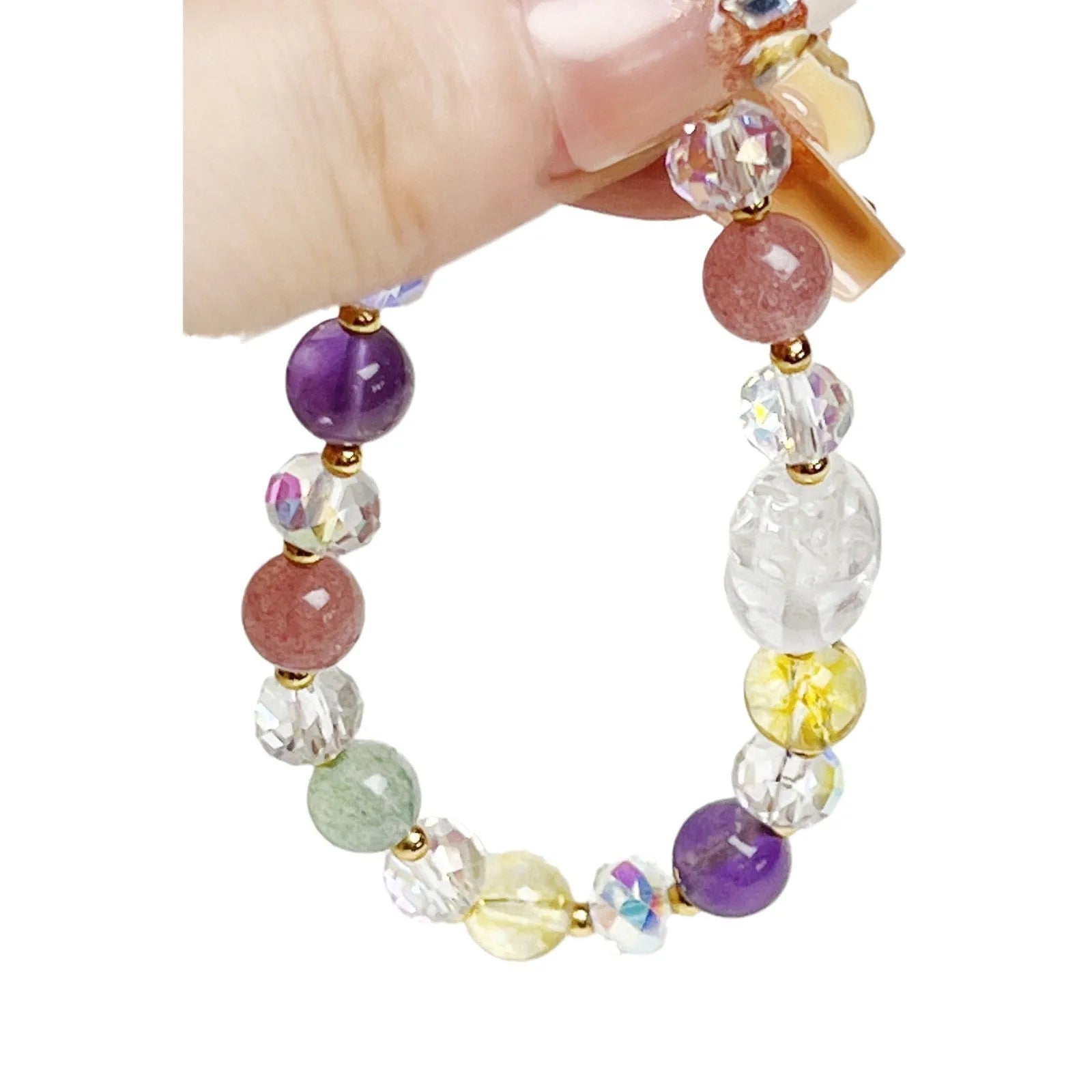 Women's crystal bracelet with manual crafted nine tail fox animal zodiac design