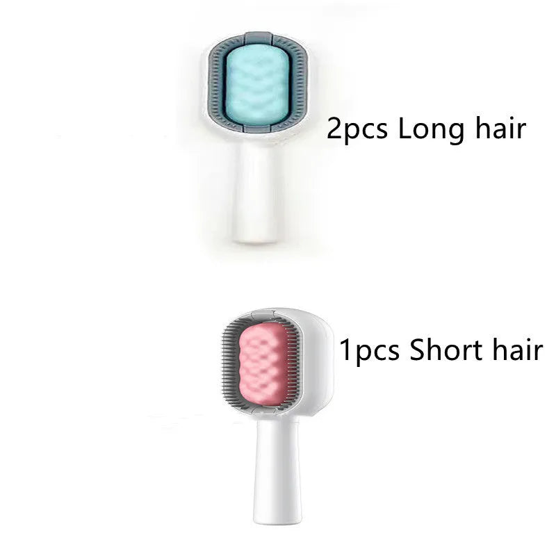 Green plastic pet hair removal comb with disposable wipes sticker for cats and dogs