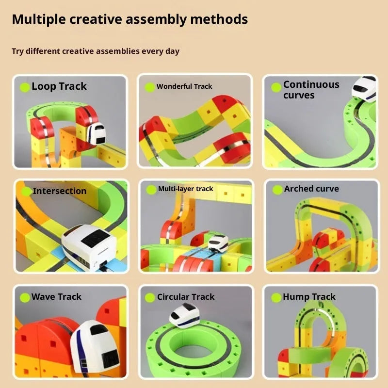 Upgrade Plus-sized variable magnetic force track train set with ABS plastic magnetic rail car