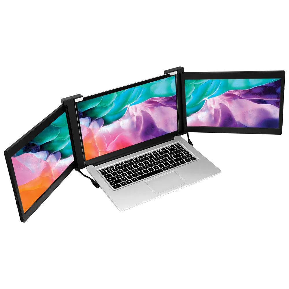 12.2 inch black portable IPS dual screen monitor with USB-C and HDMI ports