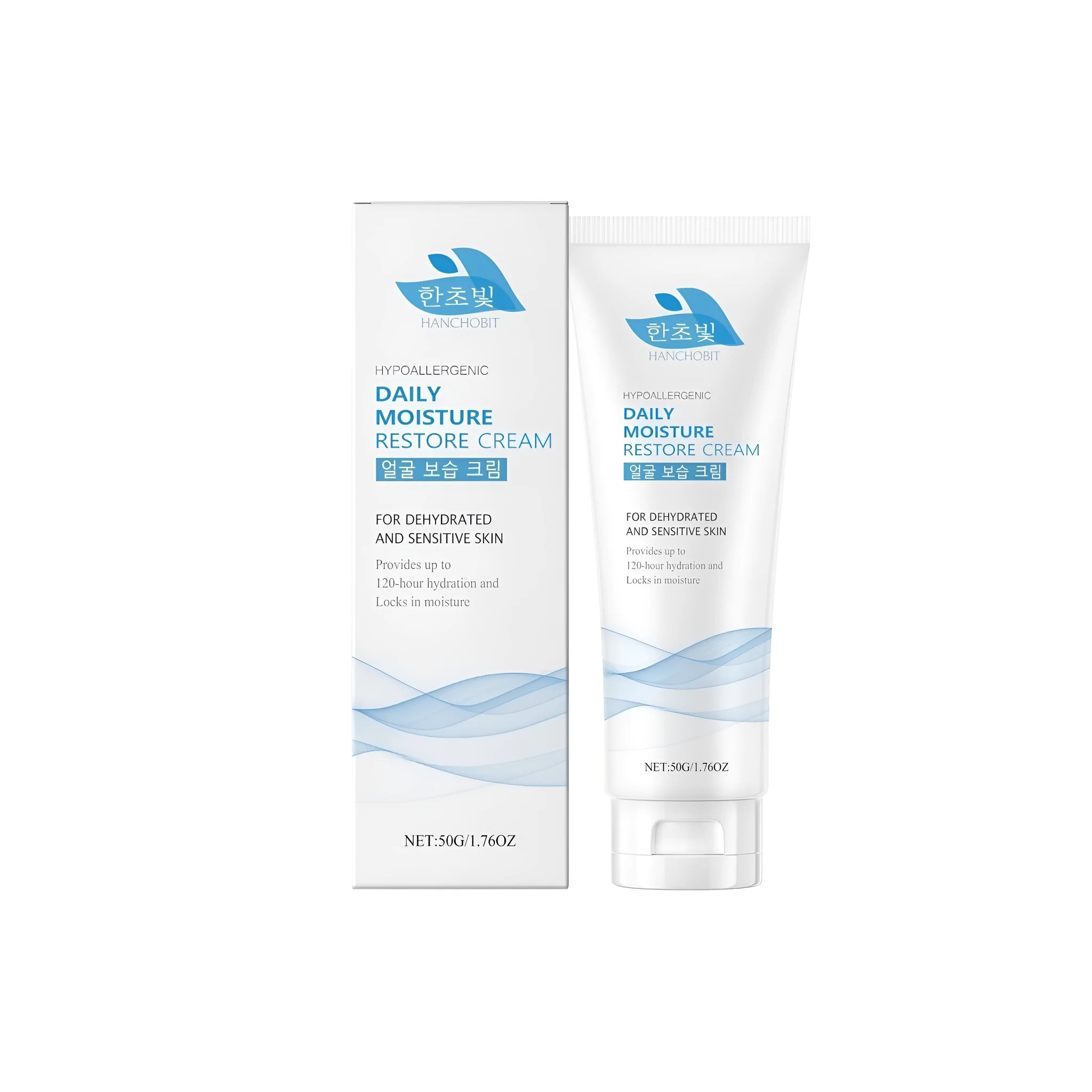 A 50g jar of facial moisturising cream containing hyaluronic acid and ceramide NP