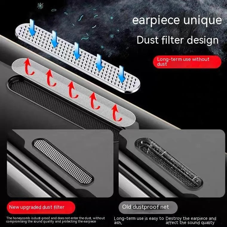 Full-cover tempered glass screen protector with dustproof net for iPhone, anti-peeping variant