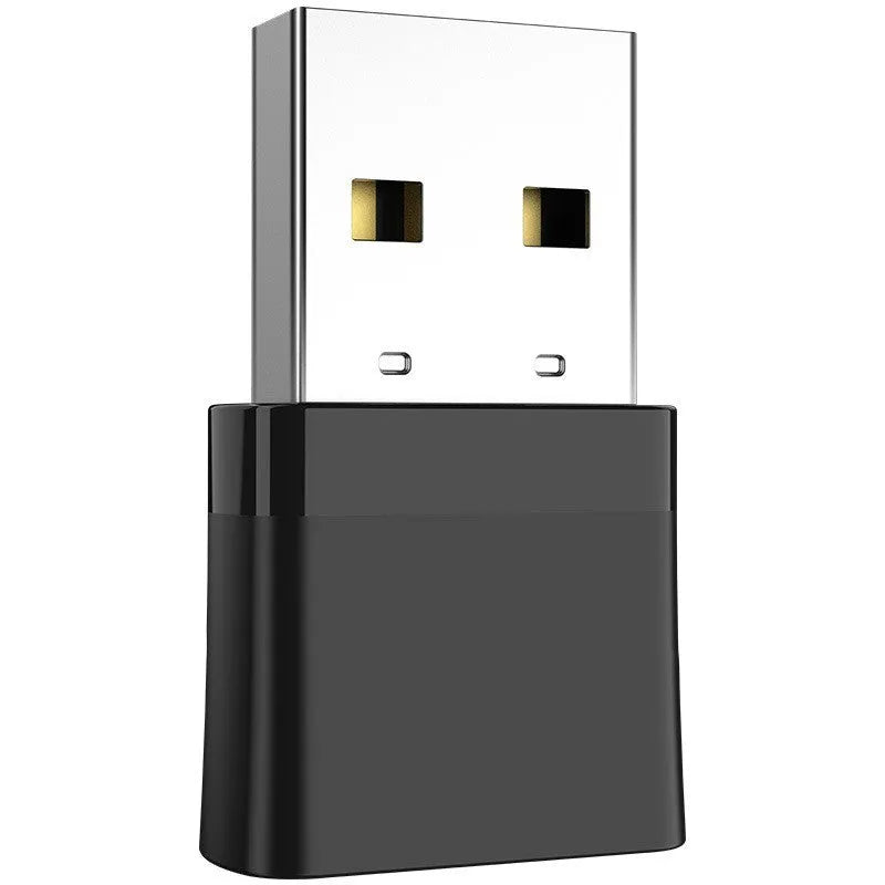 Black USB Bluetooth and network adapter with nickel-plated wolf tooth interface for Windows PC connectivity