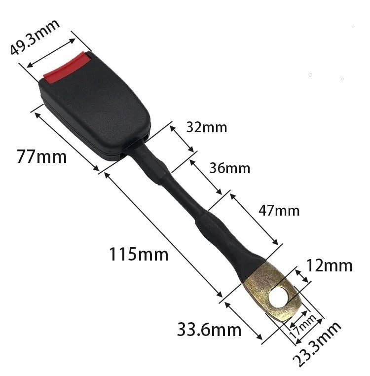 20cm steel wire car seat belt buckle socket for 21cm width vehicle inserts