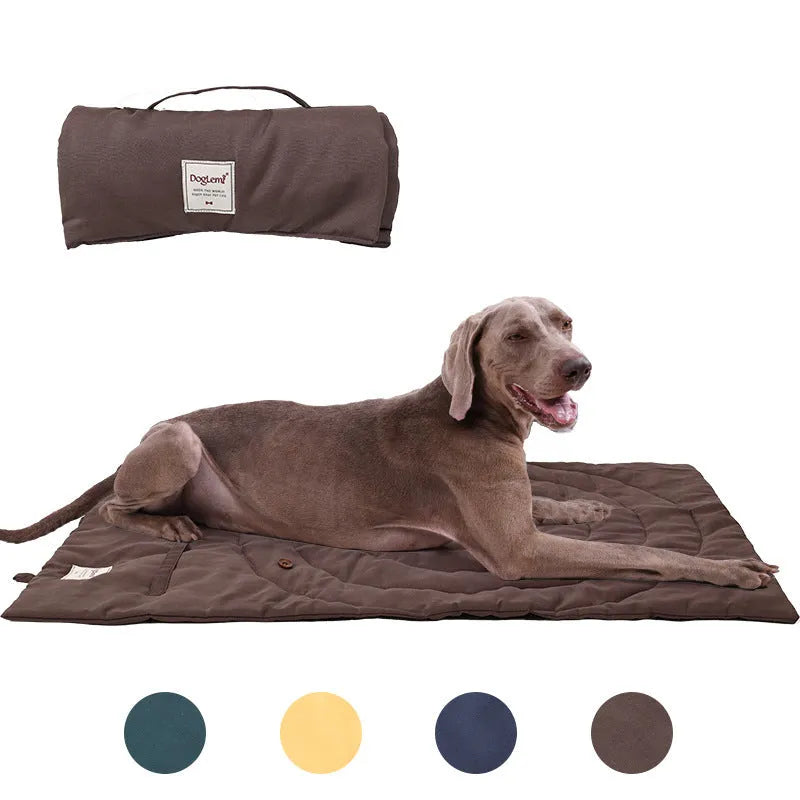 Waterproof foldable cotton dog mattress in yellow, green, brown, blue colours for kennel bed