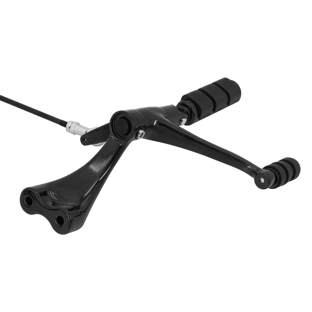 Front pedal assembly with stops bracket set for motorcycle replacement including locking claw rod and stop lever