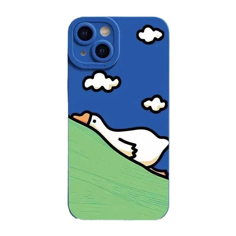 Cartoon duck design silicone phone case for Apple iPhone with TPU shockproof protection