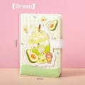 Cute magnetic buckle notebook with heart design, A6 size, in pink colour on a white background