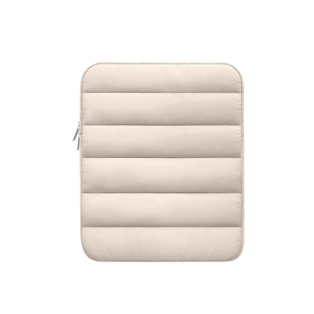 Laptop sleeve with elastic sides for 9.7-11 inch devices in black, khaki, or silver colours