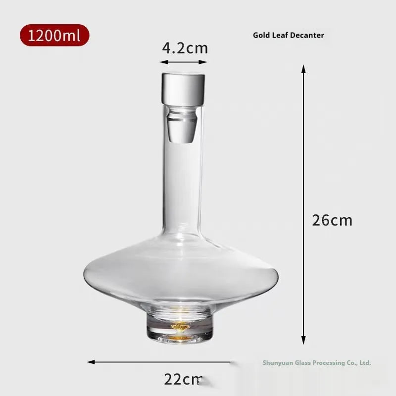Modern light luxury glass wine set with single cup in simple style for model room or home decor