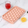 33 grid round silicone ice cube tray with lid in blue, 24x14x3cm PE material