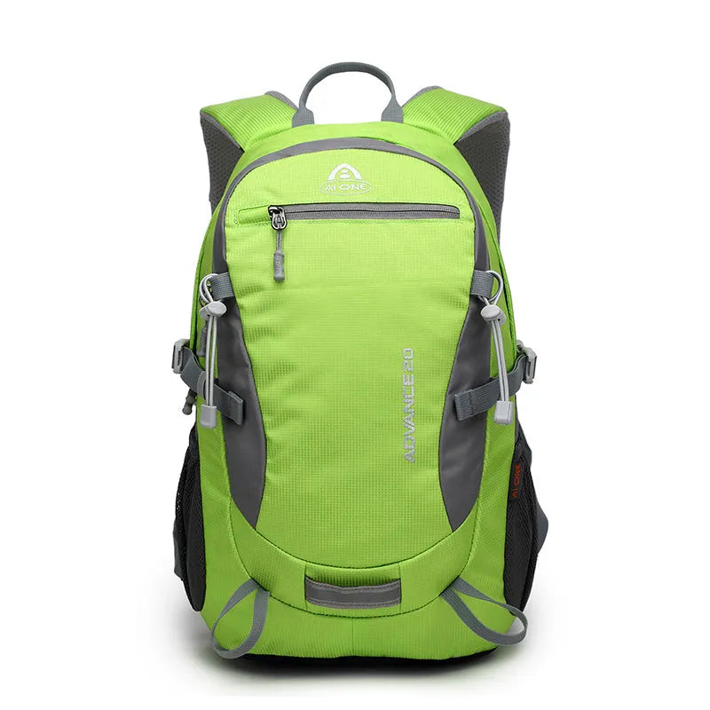 20 litre backpack shown in available colour options: black, blue, green, orange, red, rose red, and turquoise.