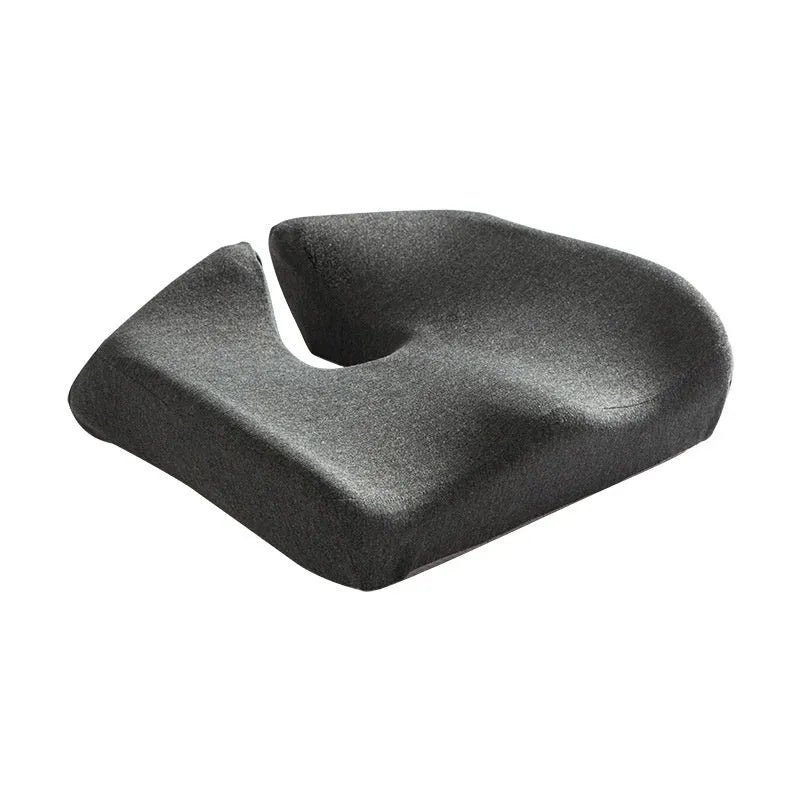 Memory foam office chair cushion for lumbar support measuring 36x40cm in black, grey or light grey
