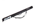 Hard cover lightweight PU fishing rod bag in black, 1.25m long, for rod storage and transport