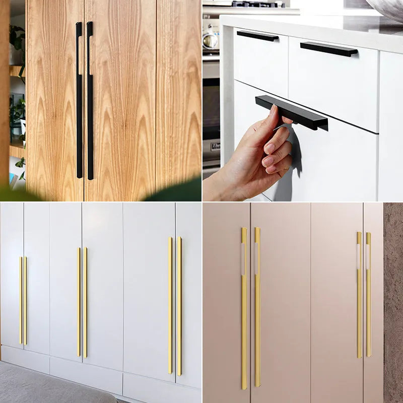 Gold aluminium alloy T-shape single hole cabinet door handle