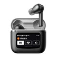Touch screen wireless noise reduction in-ear Bluetooth headset in Black LX10 with digital display