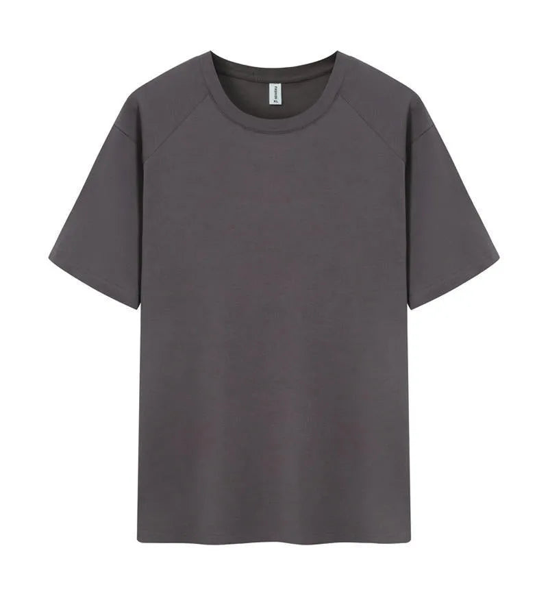 Men's pure cotton straight cut short sleeve t-shirt in solid colour