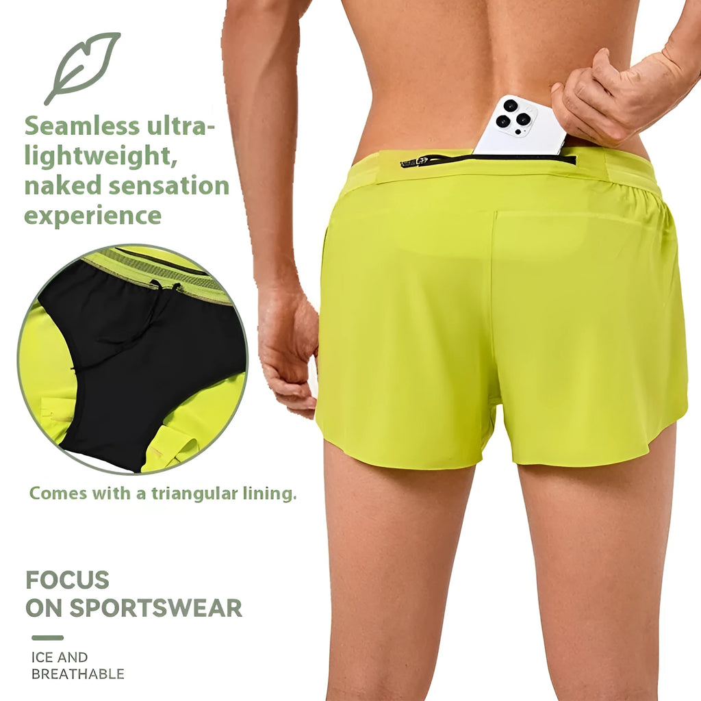 Breathable sweat-wicking anti-exposure lining exercise shorts for men in polyester fibre available in multiple colours and sizes