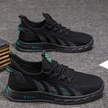 Summer mesh sneaker with striped pattern, low-top design, and injection moulded plastic sole