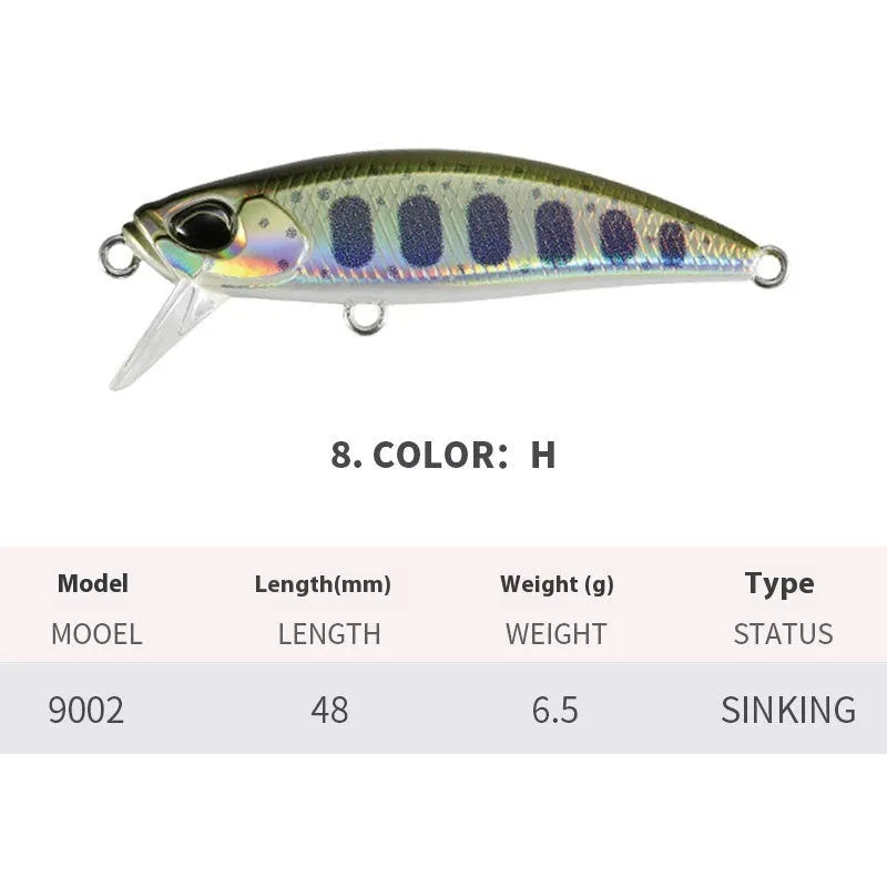 Japanese Submerged Mino fishing lure for mandarin fish and snakehead measuring 48mm