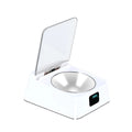 Pet 5G Bowl automatic pet feeder in white on a counter, 210x170x92mm compact size