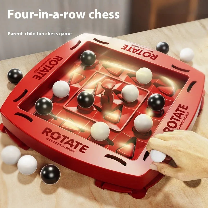 Track Logic Chess educational board game with black and white beads in colour box package, for teenagers aged 7 to 14