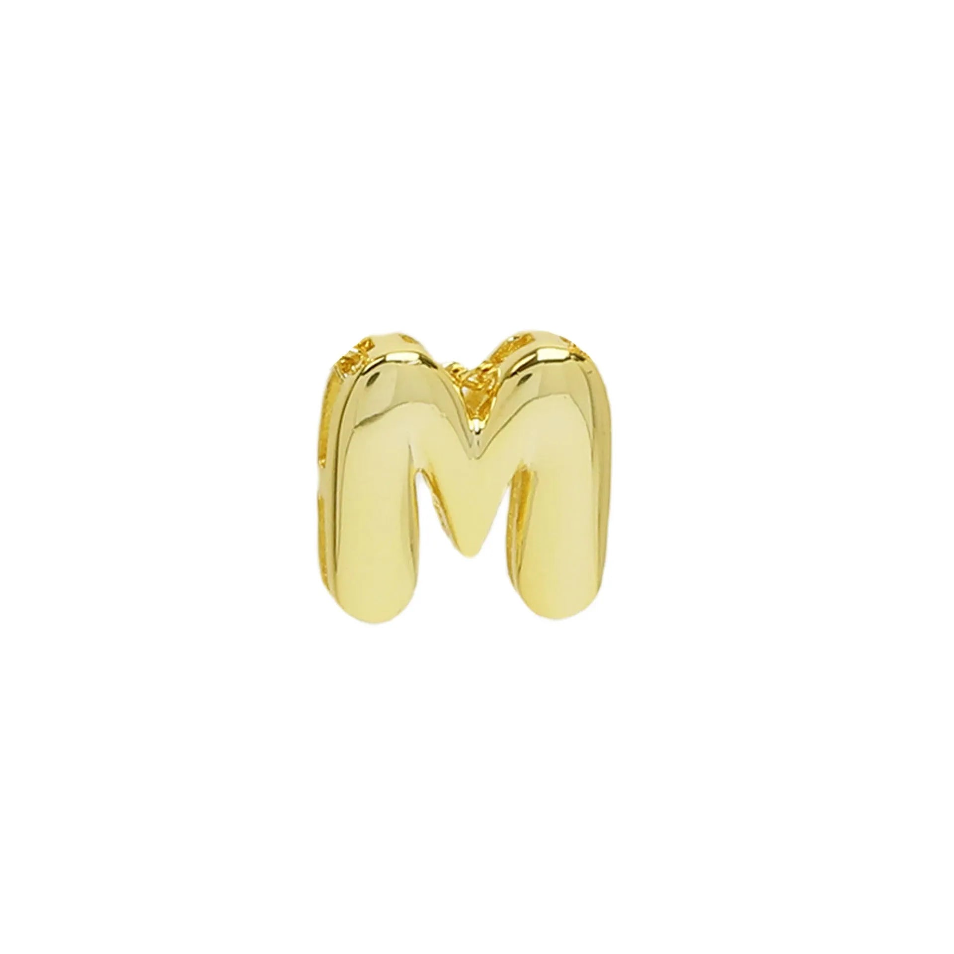18k electroplated gold DIY letter name bracelet with smooth bubble surface on copper alloy