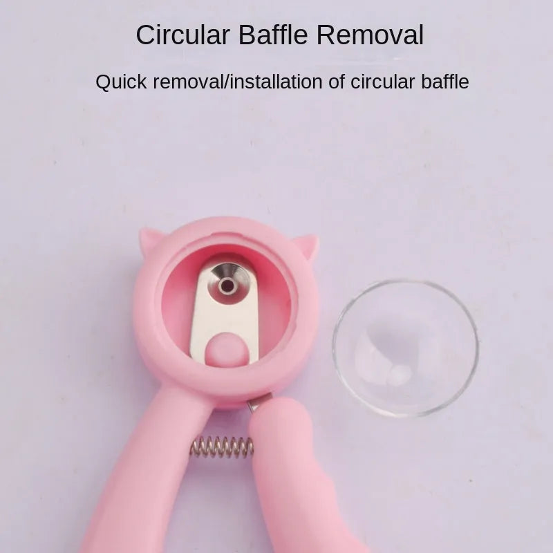 Blue and pink professional pet nail clippers with sickle stainless steel blade for cat and dog claws