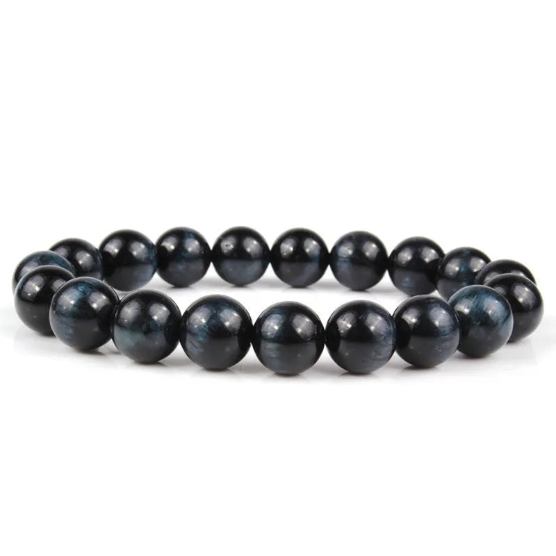 Natural tiger eye stone bracelet with round beads in a choice of colours and sizes