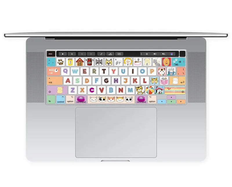 TPU keyboard protective film for MacBook Pro Air 13.3 inch showing colourful pattern options