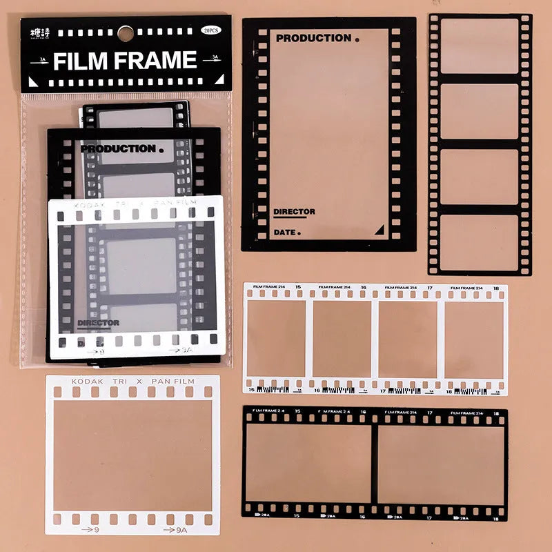Frame Series retro decorative stickers pack with 15 transparent PET sheets