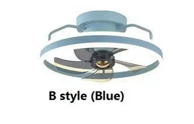 Modern ceiling fan lamp with light fixture in one of seven colour options
