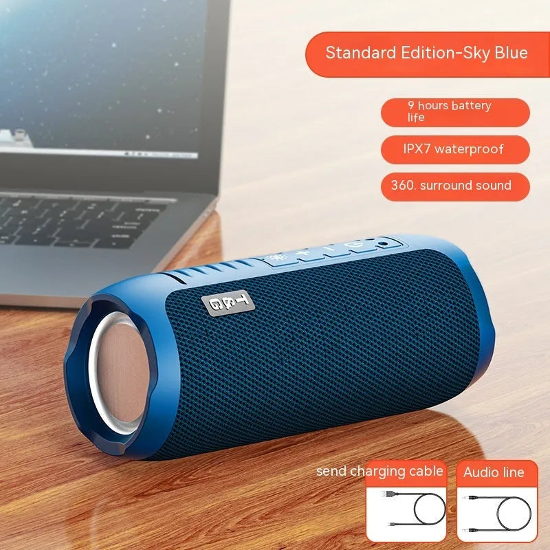 Bluetooth stereo mini wireless speaker with four speakers and call function in black