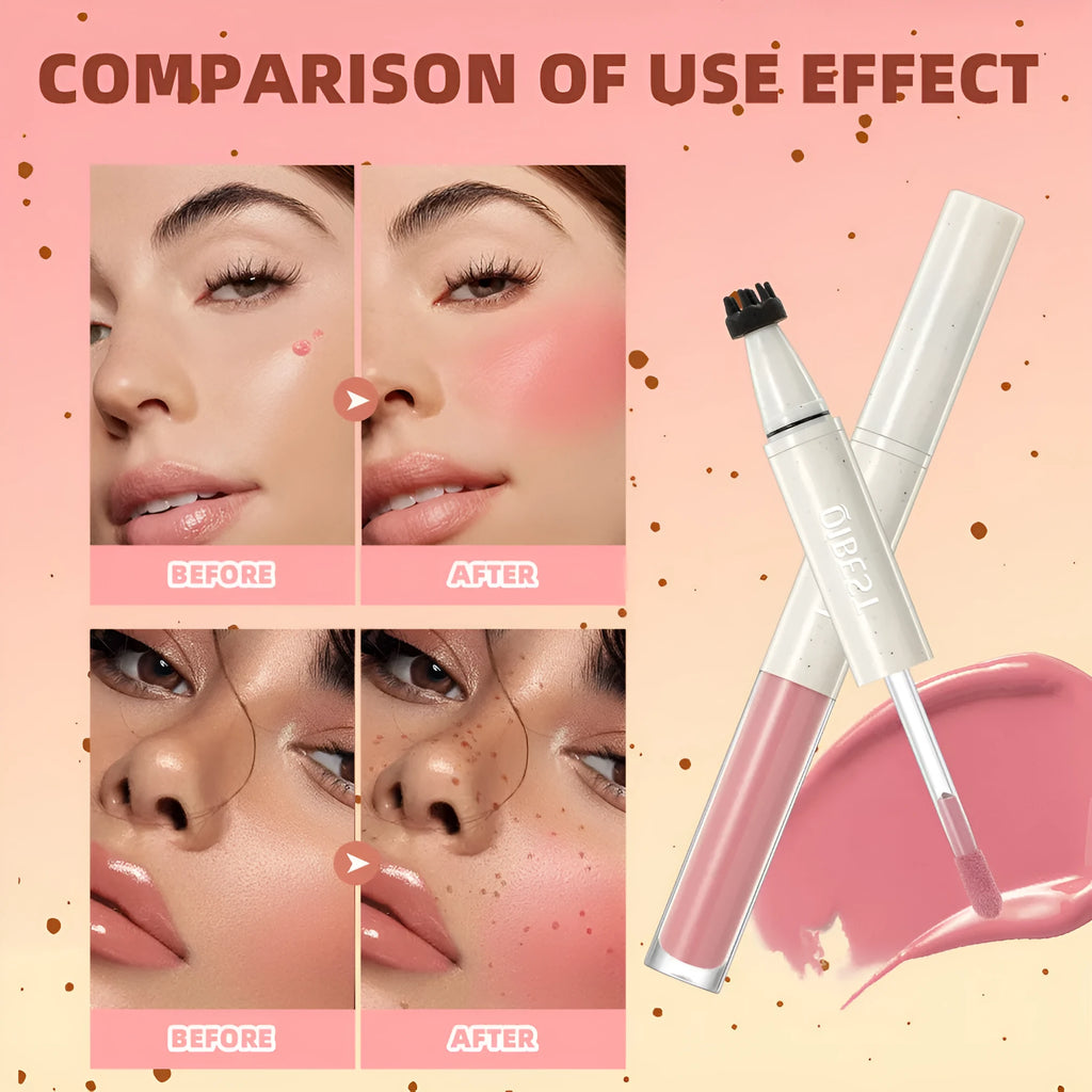 Double-headed powder blusher with matte finish in standard specification