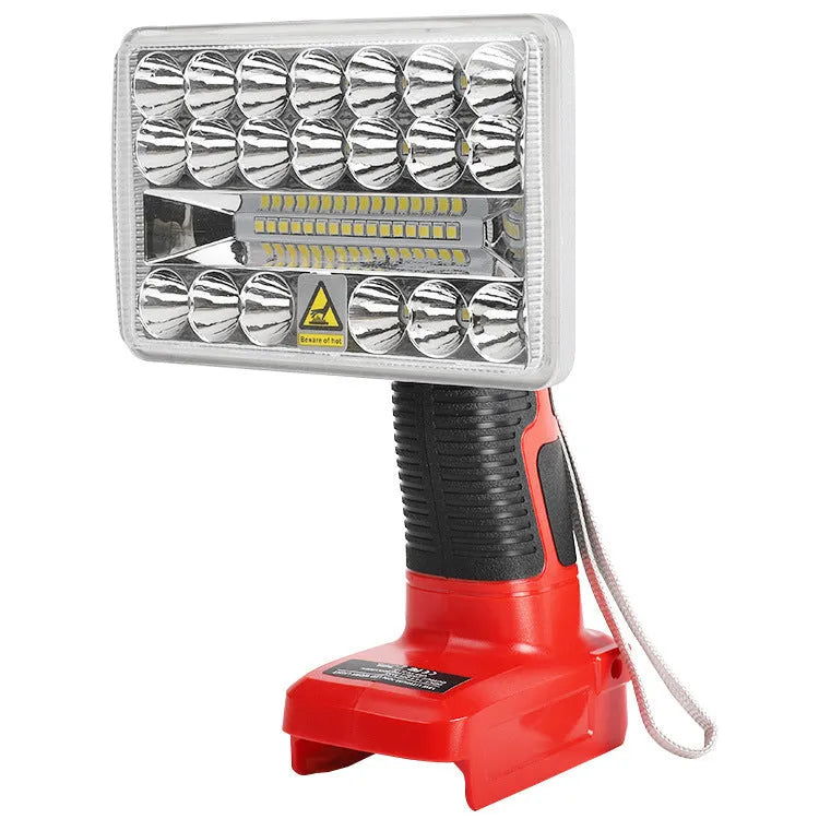 5-inch lithium battery outdoor LED lamp measuring 220 by 188 by 135 millimetres, shown in horizontal orientation
