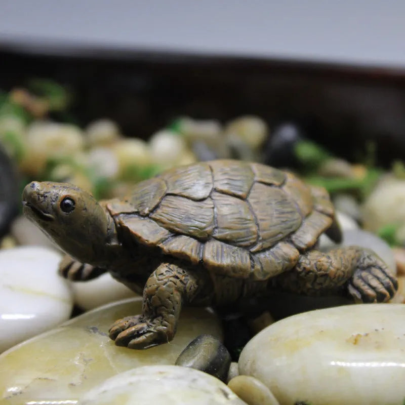 Green simulation turtle resin garden ornament for miniature landscapes